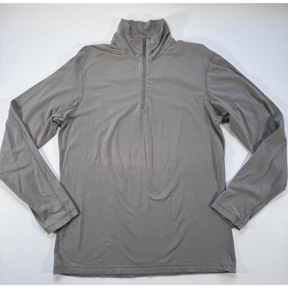 BANANA REPUBLIC Lightweight 1/4 Zip Mens Medium (?) Beige Orange Trim *Read